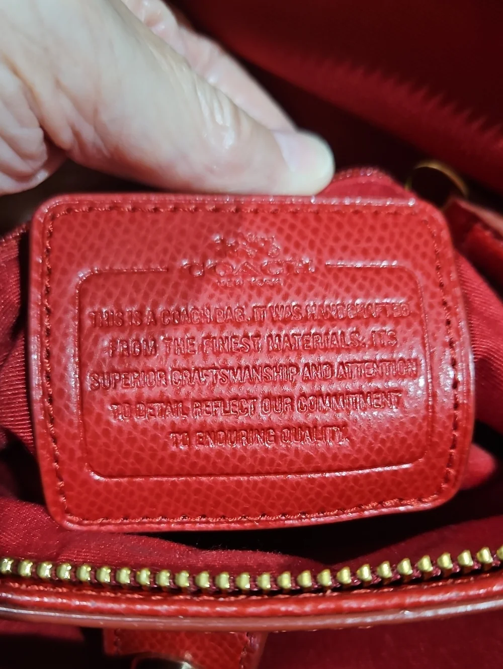 Coach crossgrain leather